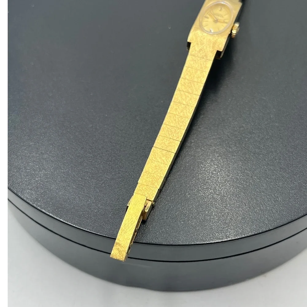 Ernest Borel Vintage Gold Textured Manual Wind Swiss Cocktail‎ Watch 10 Microns